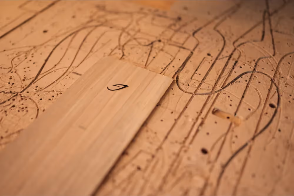 Picture depicting the guitar-making process